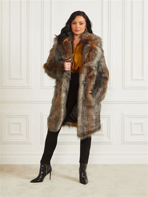 guess fake fur coat